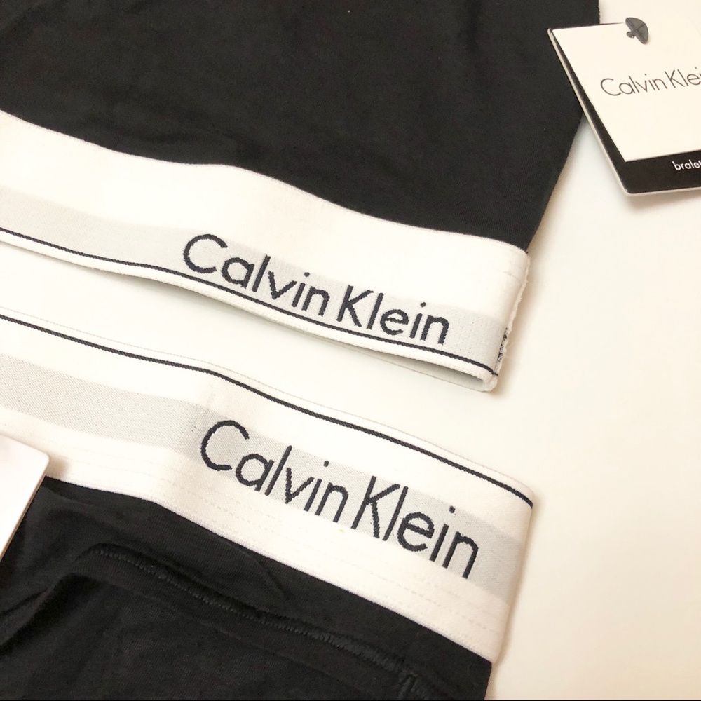 Calvin Klein Cotton Bralette and Bikini set-Black - Picture 8 of 8